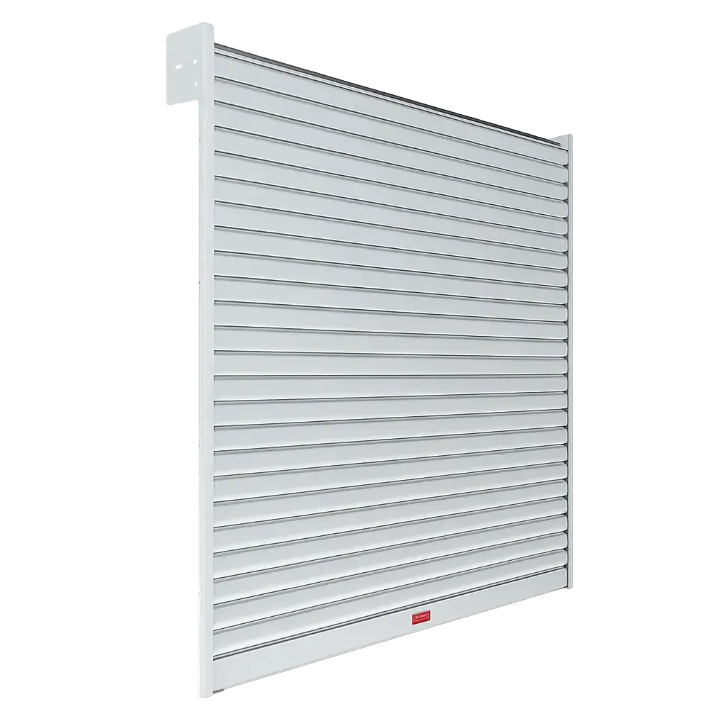 Rideau métallique lames pleines gris - Installation rideau métallique à test - drm